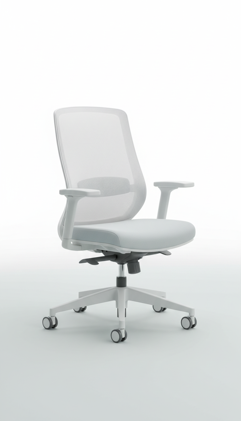 Pure White mesh-back ergonomic chair