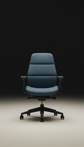 Slate Blue Task ergonomic chair with aluminum frame