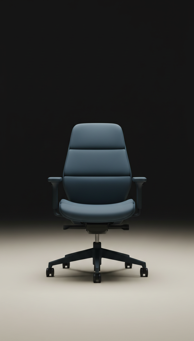 Slate Blue Task ergonomic chair with aluminum frame